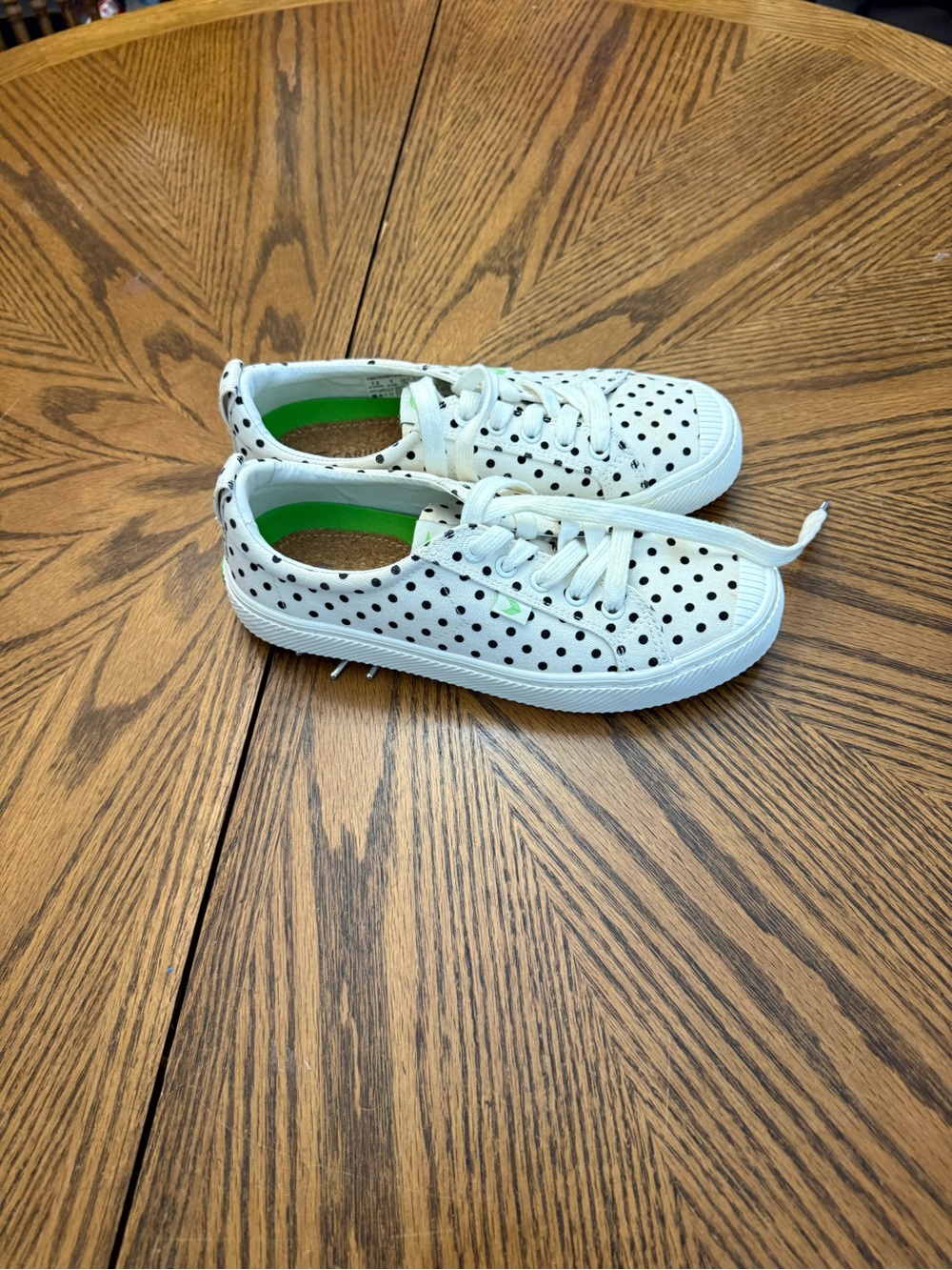 Cariuma White Polka Dot Lace-Up Sneakers
